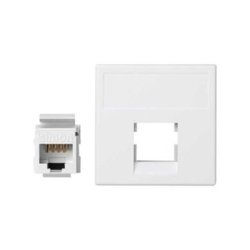 Placa v&d plana sg+1 rj45 cat.5e utp bl.