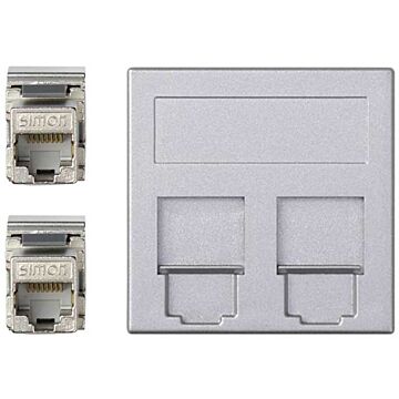 Placa v&d plana cg+2 rj45 cat.6a ftp al.