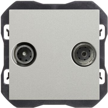 Toma de señal r-tv+sat única aluminio simon 270