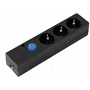 Base multifix 3 tomas interruptor negro