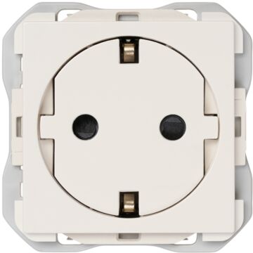 Base de enchufe schuko clean modular 16a 250 v~ con sistema de embornamiento a tornillo blanco mate simon 270