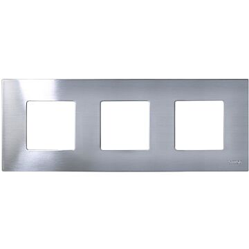 Funda intercambiable para marco 3 elementos inox simon 27 play