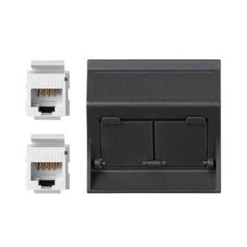 Placa v&d inclin.cg+2 rj45 cat.6 ftp gr.