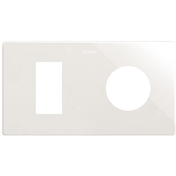 Marco estética mínima para 2 elementos para 1 base enchufe schuko clean blanco simon 270