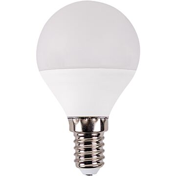 Lámpara led essense ball basic, de forma esférica, de 5w de potencia a 230v ac, con un flujo de 511lm y 5000k. casquillo e14. de muy bajo consumo, par