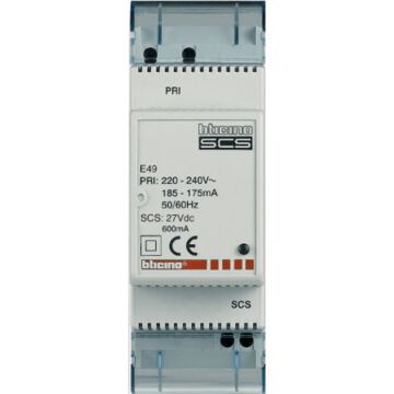 Fuente alimentación myhome - 230 v~ - 27 vc.c. - 600 ma - 2 módulos