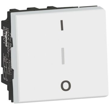 Interruptor bipolar mosaic easyled - 2 módulos - 16ax - blanco