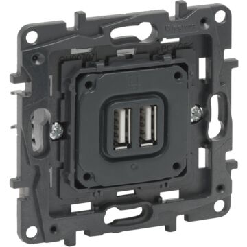 Base cargador doble usb niloé step - usb tipo a+a niloé step - 250v~