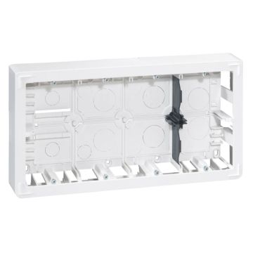 Caja de superficie mosaic - 2x10 módulos - profundidad 46mm - para soporte ref. 080268