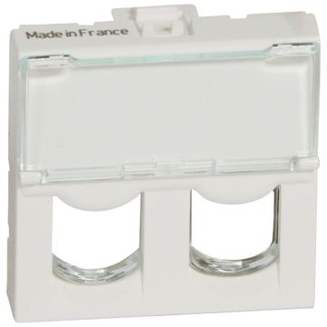 Adaptador mosaic para rj45 - para 2 conectores utp systimax - 2 módulos - blanco