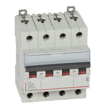 Magnetotérmico dx³ 6000/10 ka - 4p - 400 v~ - 25a - curva c