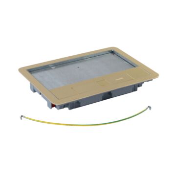 Tapa de metal bronce para caja de suelo rectangular 8/12 módulos