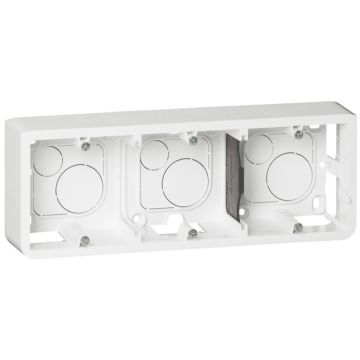 Caja de superficie mosaic - 6/8 o 3x2 módulos - profundidad 40mm - horizontal - para soporte ref. 080253