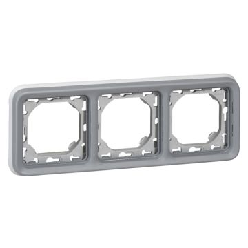 Marco de empotrar plexo modular gris - 3 elementos horizontales