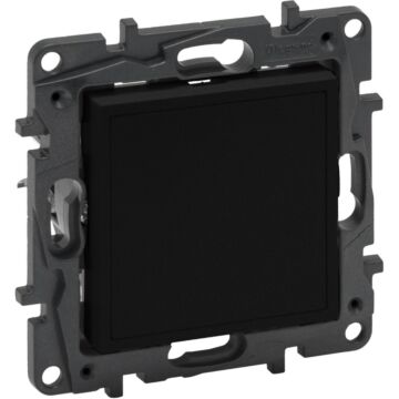 Tapa ciega y adaptador para mosaic niloé step - negro mate