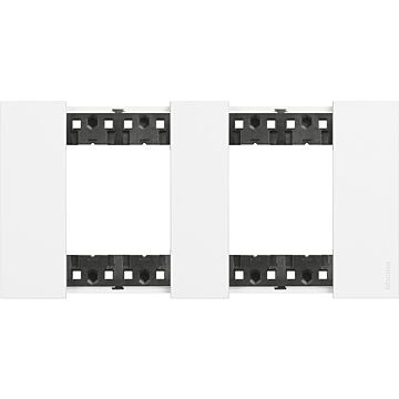 Placa embellecedora living now de color blanco - 2 x 2 módulos