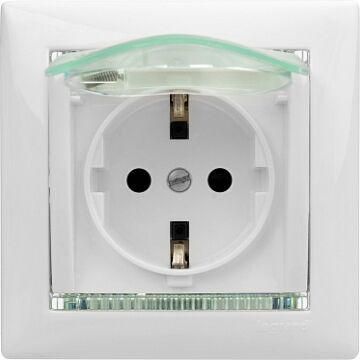 Base de corriente valena - 2p+t - ip44 - con tapa y obturadores - blanco