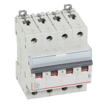 Magnetotérmico dx³ 6000/10 ka - 4p - 400 v~ - 50a - curva d