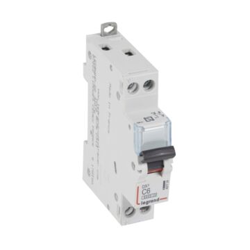 Magnetotérmico dx³ 6000/10 ka - 1p+n - 230 v~ - 6a - curva c - 1 módulo