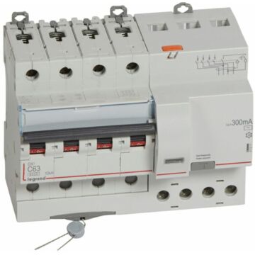 Magnetotérmico diferencial dx³ 6000/10ka - 4p- 400v~ -63a-curva c- 300ma-tipo ac