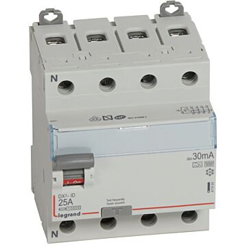 Interruptor diferencial dx³ - 4p - 400v~ - 25a - tipo f - 30ma - 4mod
