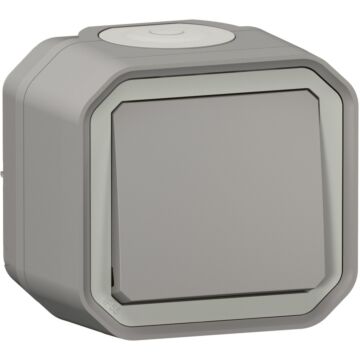 Conmutador plexo monobloc de superficie gris - 10ax