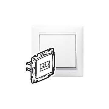 Base rj45 valena - cat.6 - utp - simple - montaje con tornillos - blanco