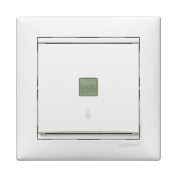 Pulsador valena - luminoso con símbolo de lámpara - 10a - 230 v~ - blanco