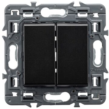 Pulsador inversor valena next - doble - 6a - 230v~ - dark