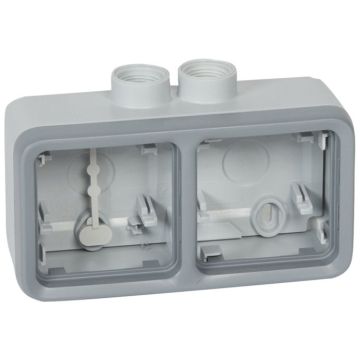 Caja para prensaestopa plexo modular gris - 2 elementos horizontales - iso 20