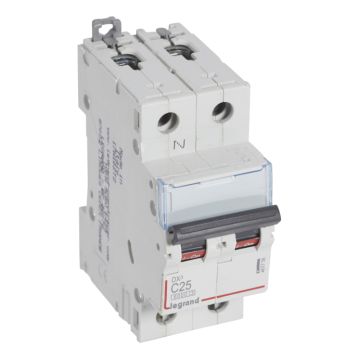 Magnetotérmico dx³ 6000/10 ka - 1p+n - 230 v~ - 25a - curva c