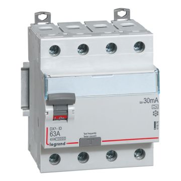 Interruptor diferencial dx³ - 4p- 400v~- 63a - tipo a - 30ma - 4 módulos