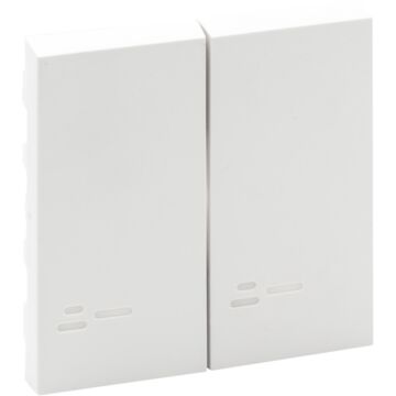 Tecla niloé step - doble - con visor - interruptor y conmutador - blanco mate