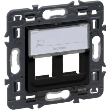 Adaptador valena next para rj 45 - para 2 conectores keystone - dark