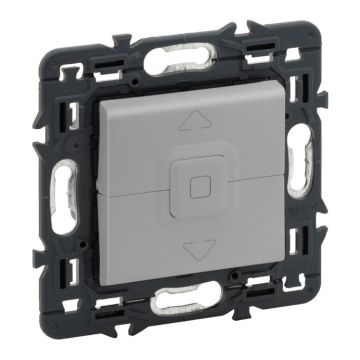 Pulsador para persianas valena next - 6a - con enclavamiento eléctrico - aluminio