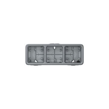 Caja con conos plexo modular gris - 3 elementos horizontales