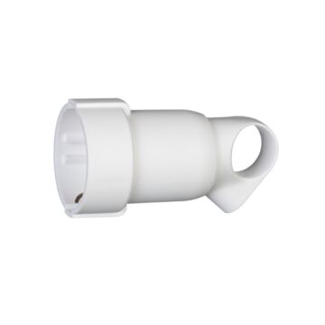 Base 2p+t 16a con anillo tirador. blanco