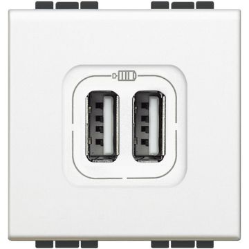 Base cargador usb (a+a ) livinglight - 2,4a - 5v - 230v - blanco - 2mod