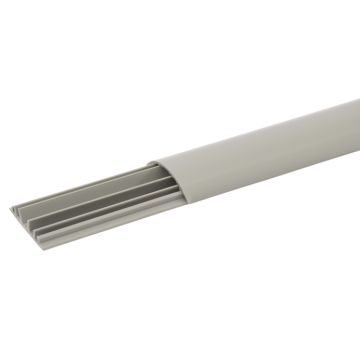 Canal de suelo pasacables - 50x12mm - 3 compartimentos - l. 2m - con tapa - gris ral 7030