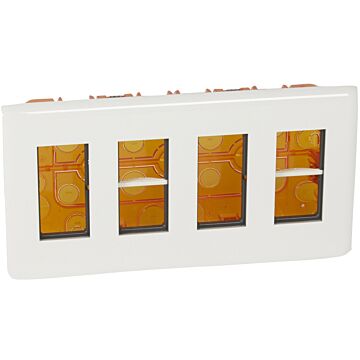Caja de puesto de trabajo empotrado mosaic para 4x4 módulos - material plástico - blanco