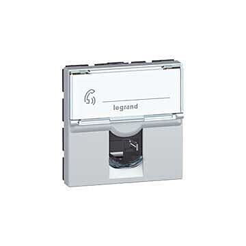 Base rj45 mosaic - cat.6a - utp - 2mod - aluminio