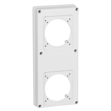 Placa frontal de 280x125mm para montaje de 2 bases o tomas de 16 o 32a