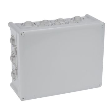 Caja de derivación para conexiones, plexo ip55, rectangular. dimensiones: 310x240x130mm 24 entradas. color gris