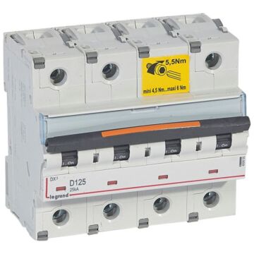 Magnetotérmico dx³ 25ka - 4p - 400v~ - 125a - curva d