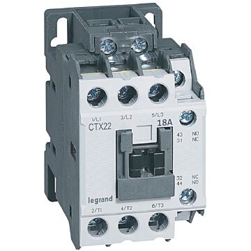 Contactores tripolares ctx³ 22 - 18a - 24 v~ - 1 na + 1 nc - bornas con tornillo