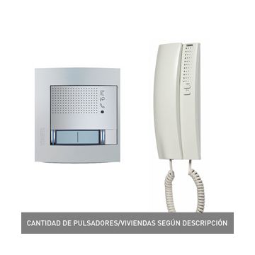 Kit audio a1 (1 vivienda) 2 hilos, placa sfera new y teléfono serie 7