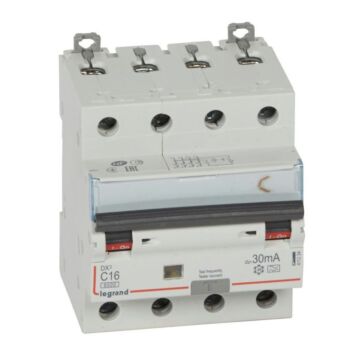 Magnetotérmico diferencial dx³ 6000/10ka curva c - 4p - 16a-30ma - tipo a 