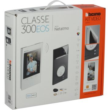 Kit manos libres unifamiliar con classe 300eos with netatmo en color blanco y placa exterior línea 3000 en acabado negro