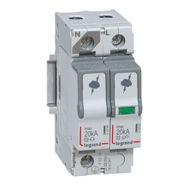 Limitador de sobretensiones t2 - imax 20 ka/polo - 1p+n - 320va - 2 módulos