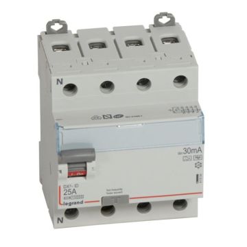 Interruptor diferencial dx³ - 4p- 400v~- 25a - tipo hpi - 30ma - 4 módulos